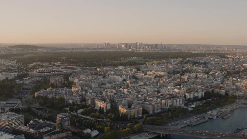 A large city at sunrise