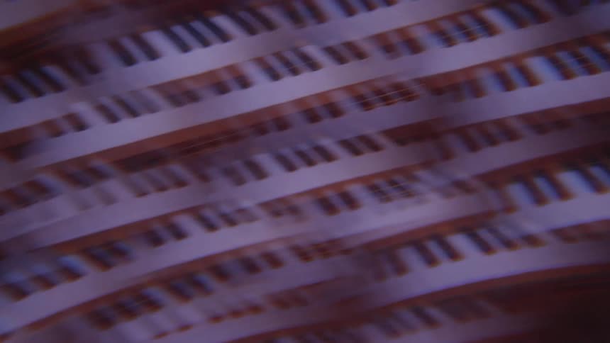 Keyboard keys are in a prism display