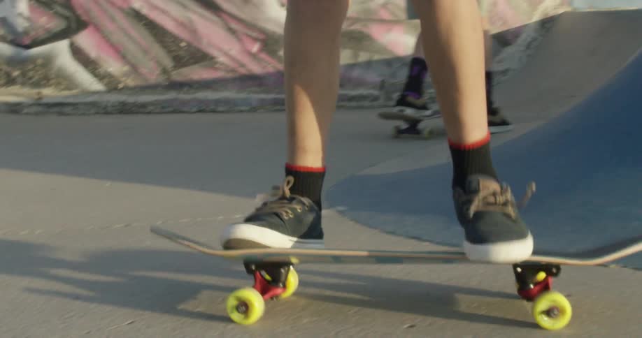 A child skateboarding
