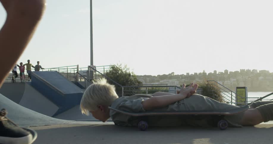 Kids doing tricks at a skatepark