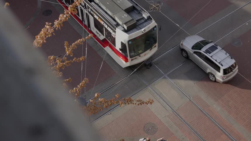 A city street with traffic