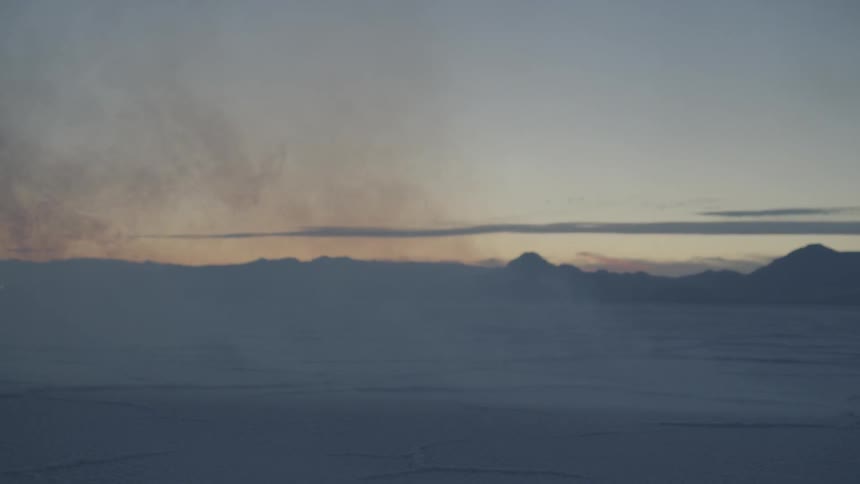 Salt flats at sunset