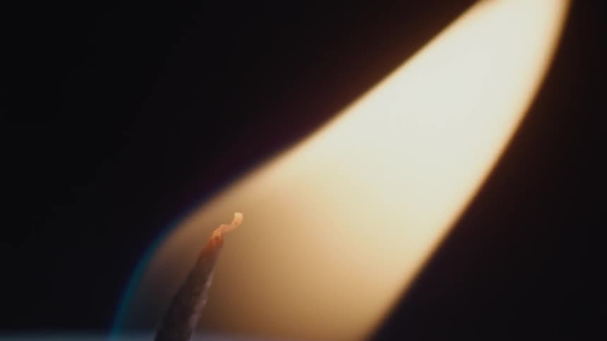 Close up shot of a candle burning