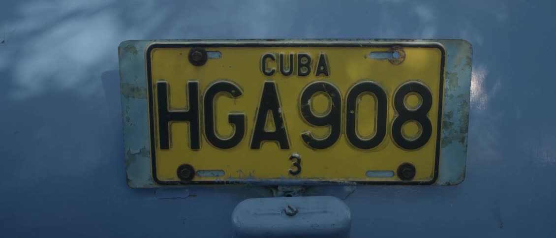 Close up of a cuba license plate