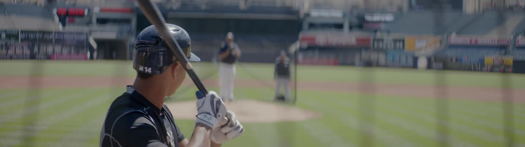 A baseball player is at bat