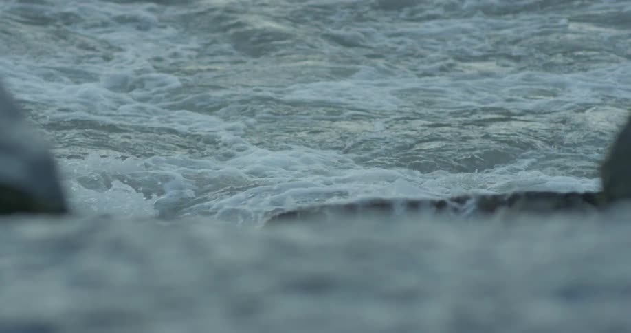 Large waves are crashing ashore