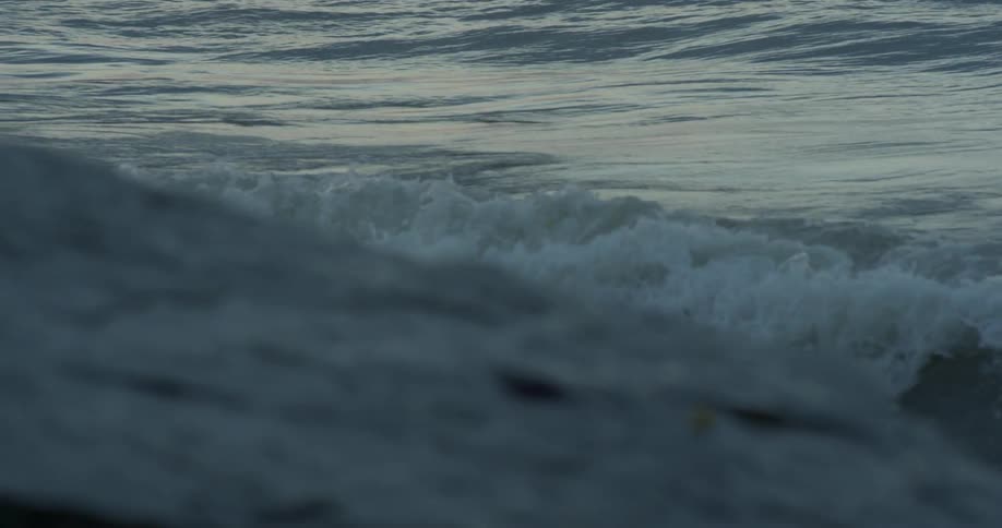 Waves are breaking in the ocean
