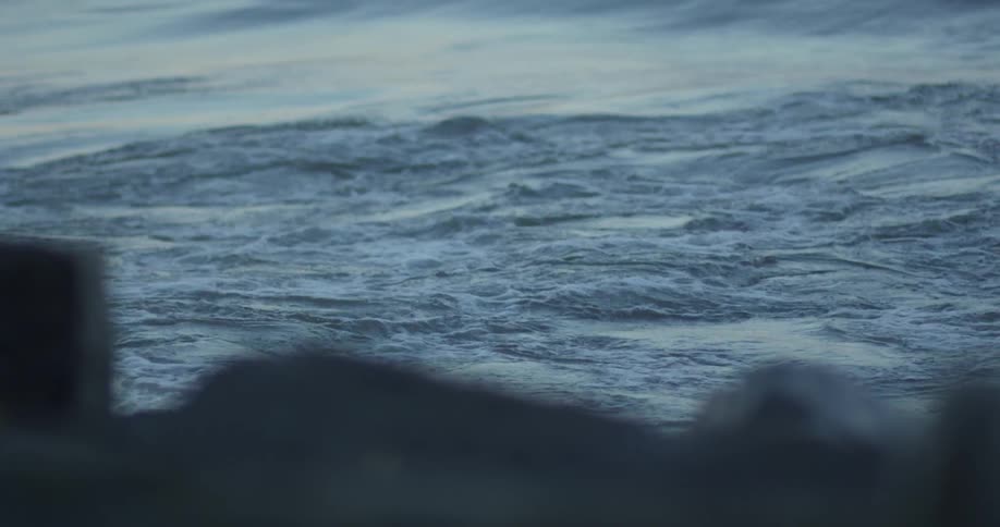 Waves coming ashore on a beach