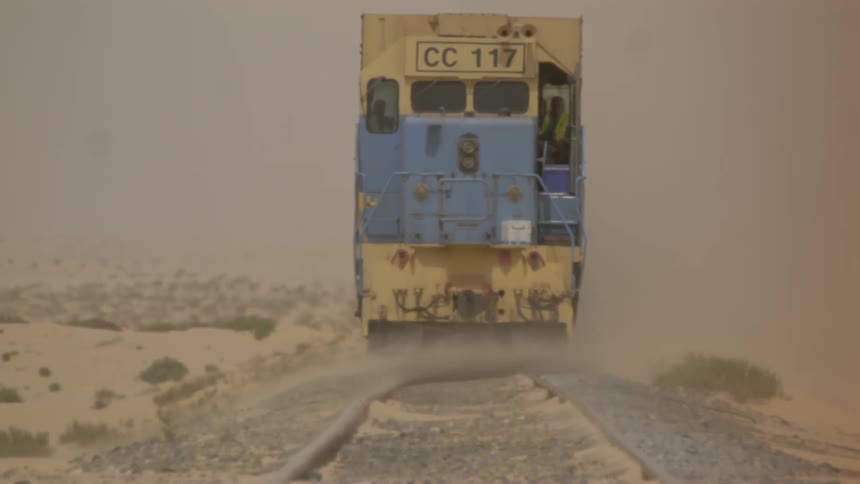 Train speeds through the desert