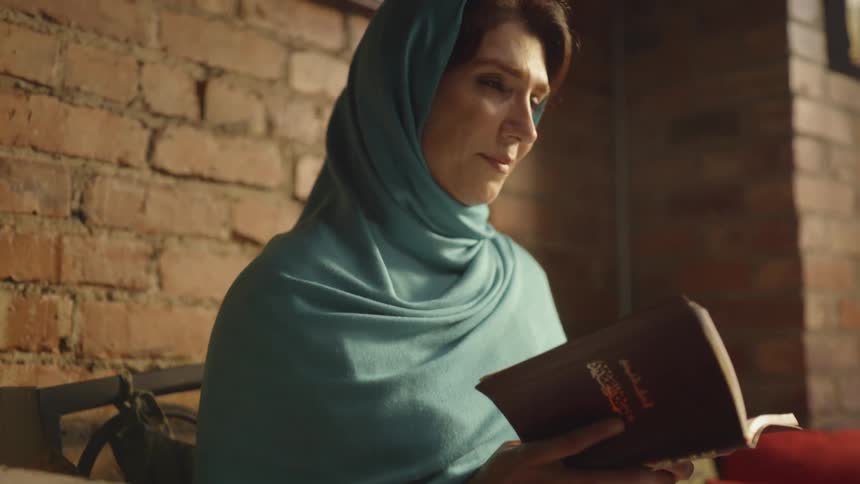A woman reading a book