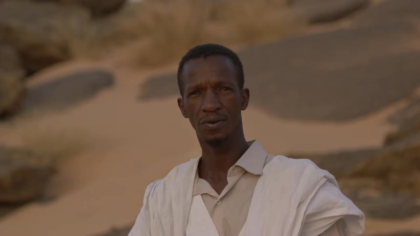 Man stands in a desert