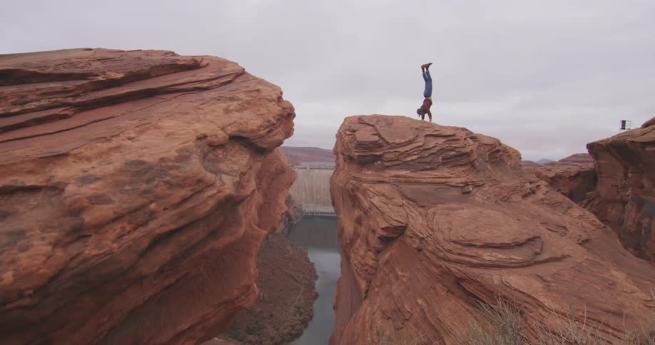 A person rock climbing