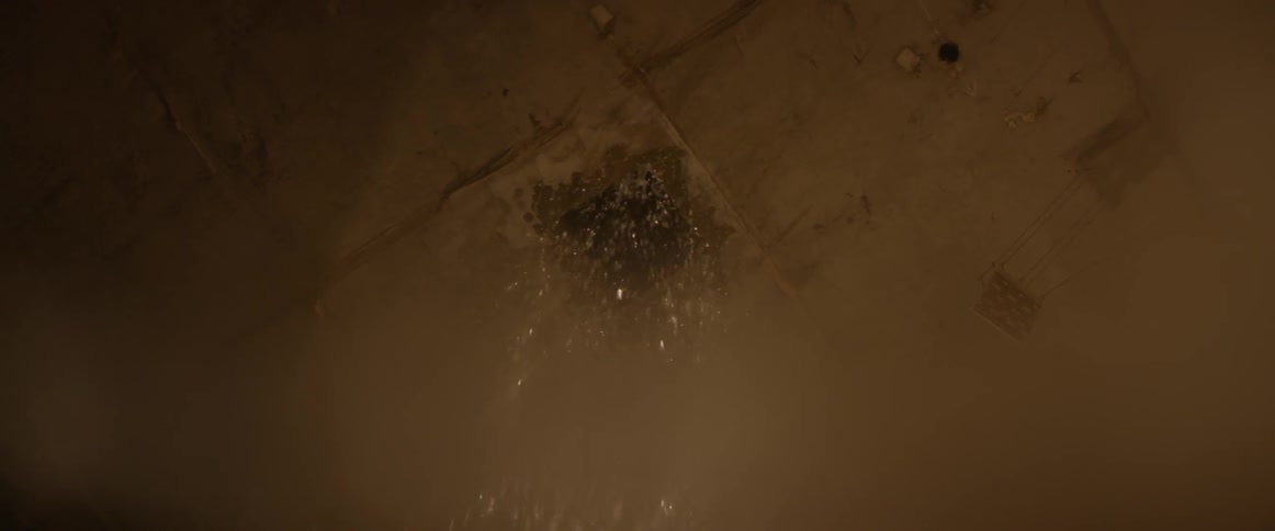 Water pouring in through a hole