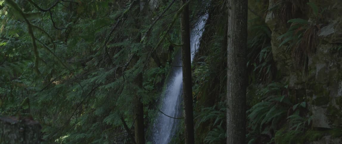 A waterfall rolling down a cliff side