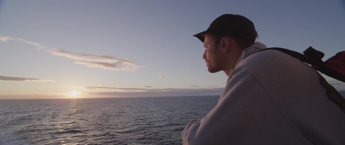 A person staring off at the horizon