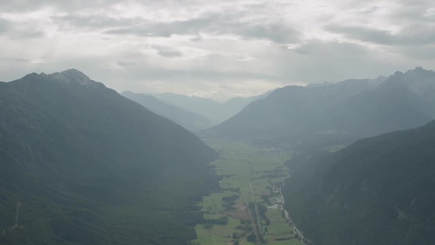 Mountain range on a cloudy day