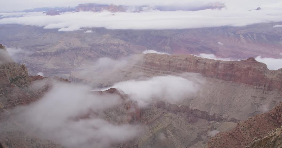 Clouds forming in a canyon