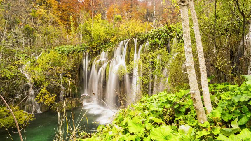The waterfall at Plitvice National Park is something out of a fairytale