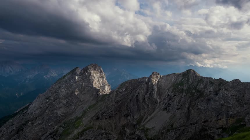 Clouds over mountain peaks