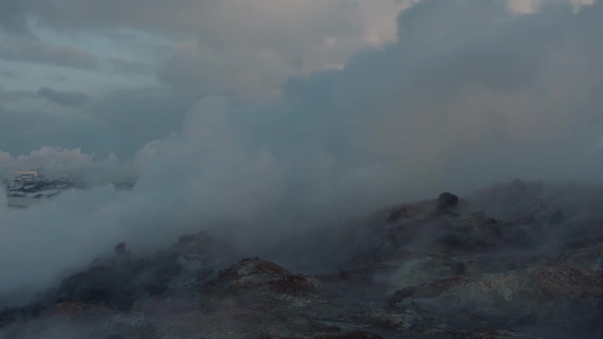 Steam plumes into the air