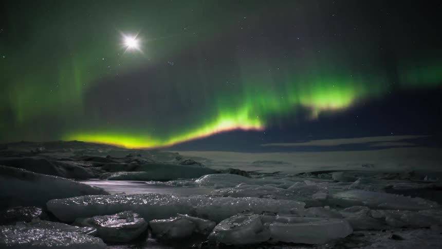 Aurora borealis light up the night sky