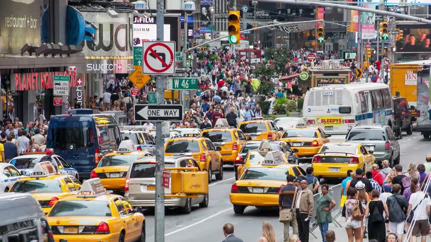 Time lapse of a busy new york city street