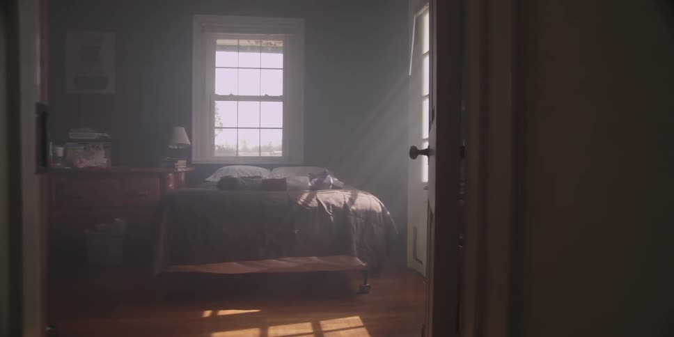 An empty bedroom on a sunny day