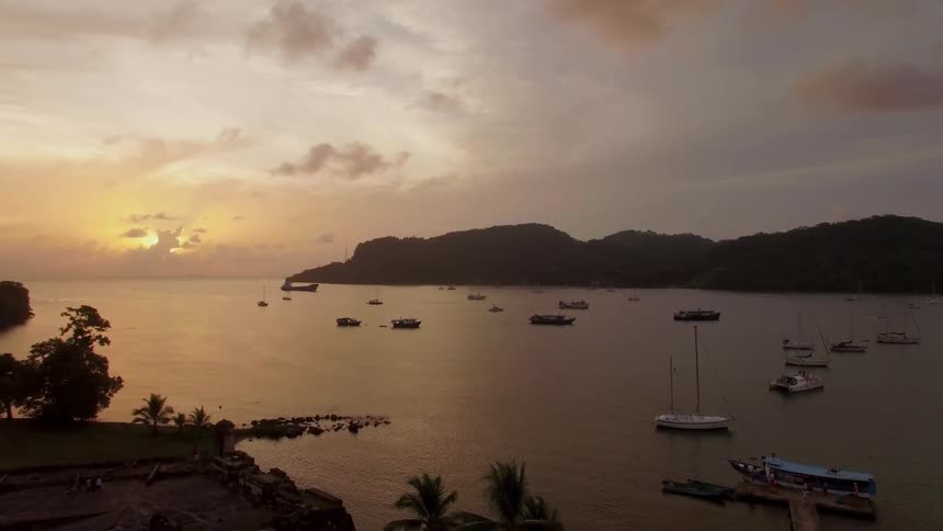 Boats float on the water