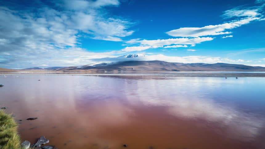 Water flows on a lake