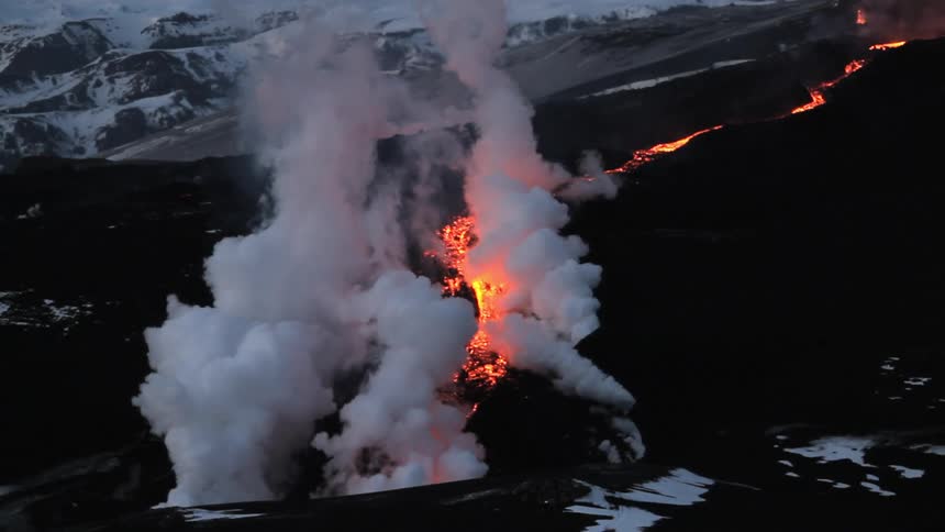 Smoke rising from a line of fire