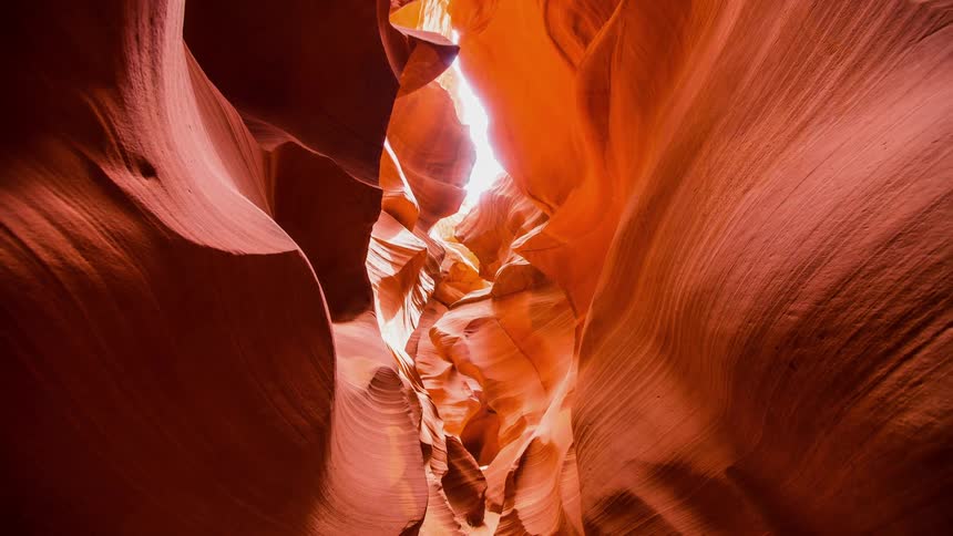 Sunlight filters through a cavern