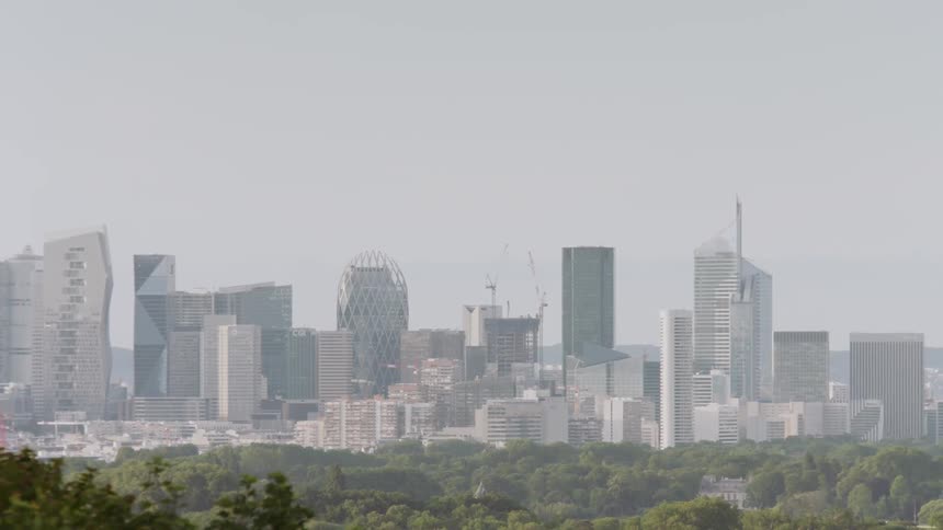 Large city skyline on a hazy day
