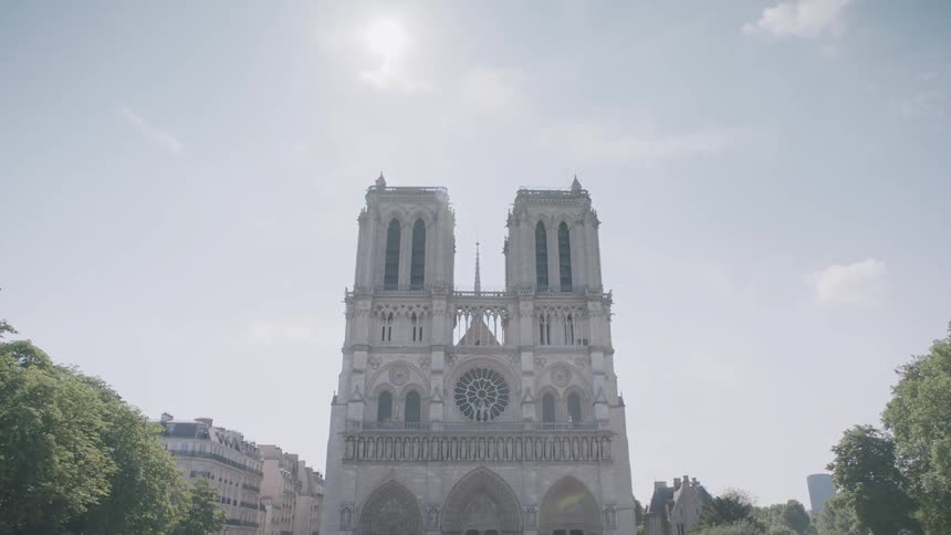 Sunlight shines down on a cathedral
