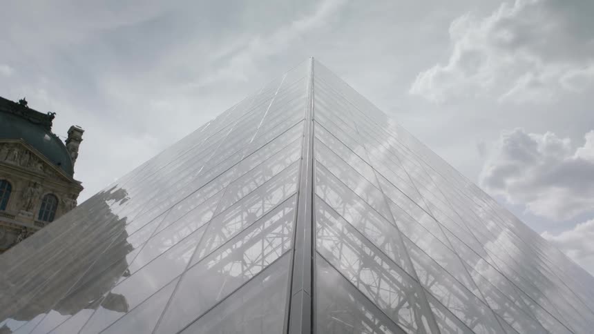 Angular glass building on a sunny day