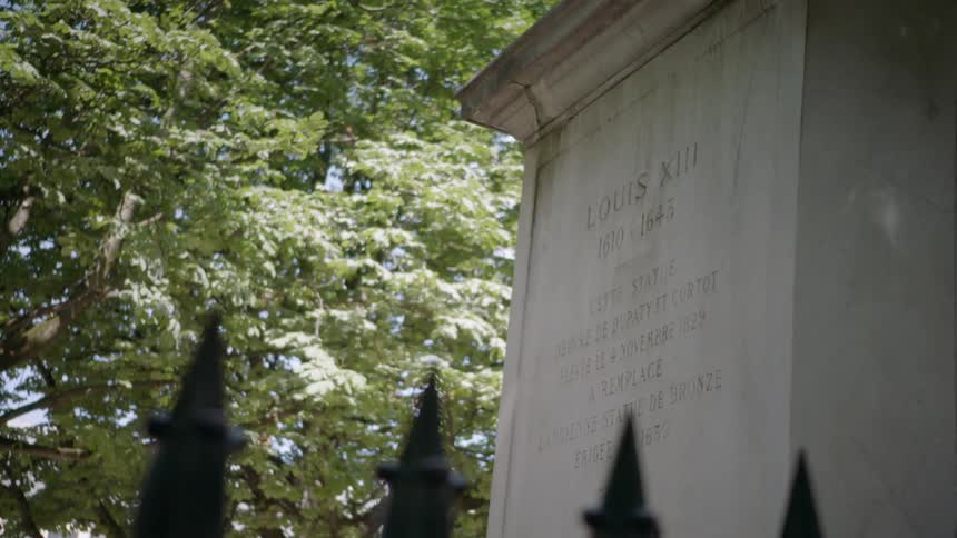 The tall trees surround the monument