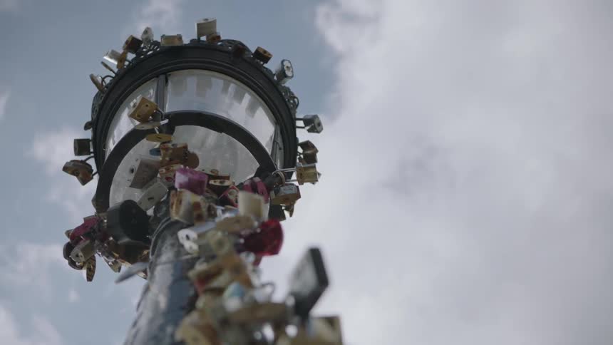 Lamppost with flower decorations