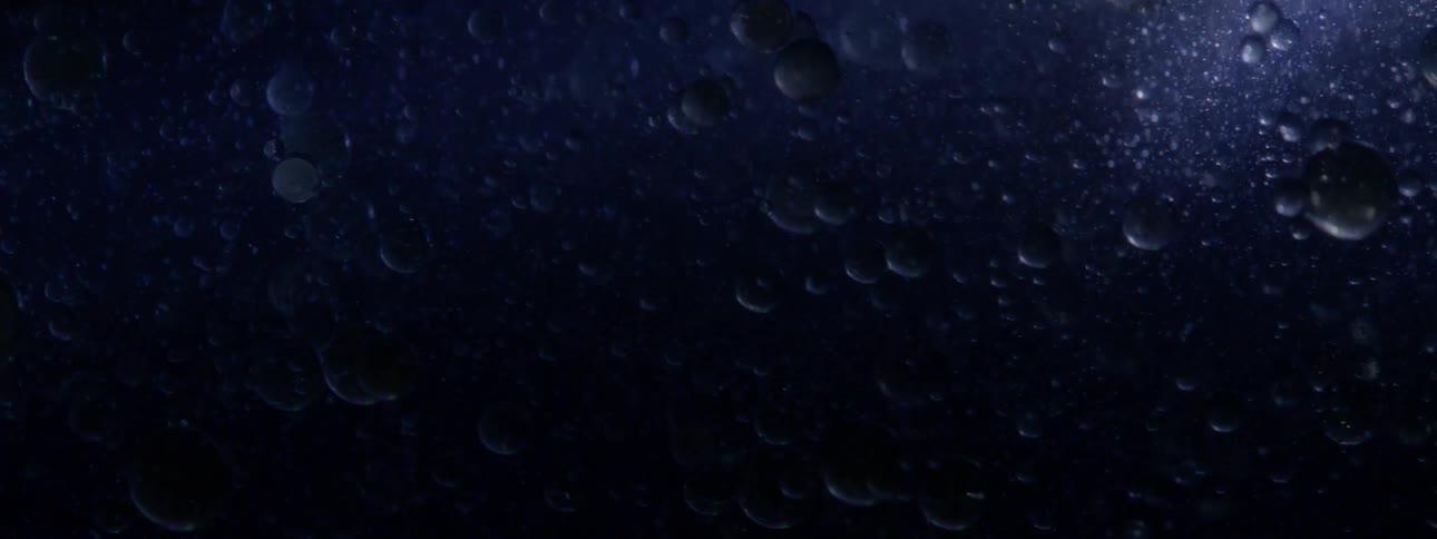 Bubbles float in dark liquid