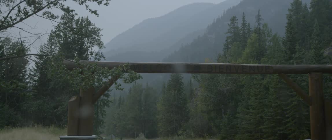 Cars drive in the mountains