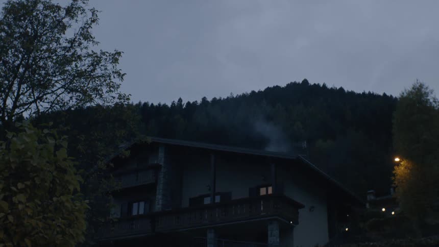 Smoke escapes a chimney