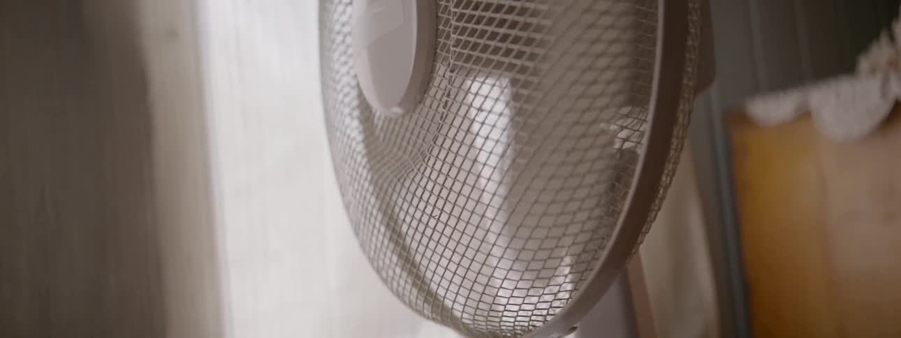 A fan rotates