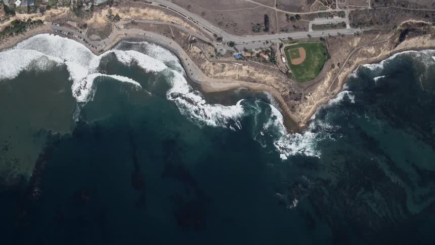 Ocean waves wash ashore