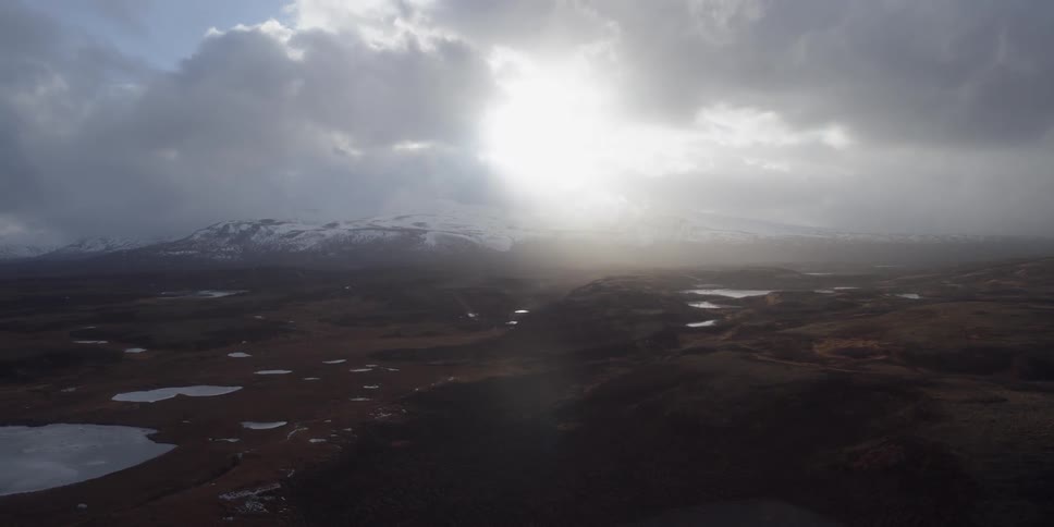 Flying over Alaskan tundra