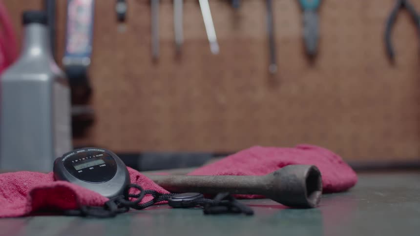 Tools sit on a workbench