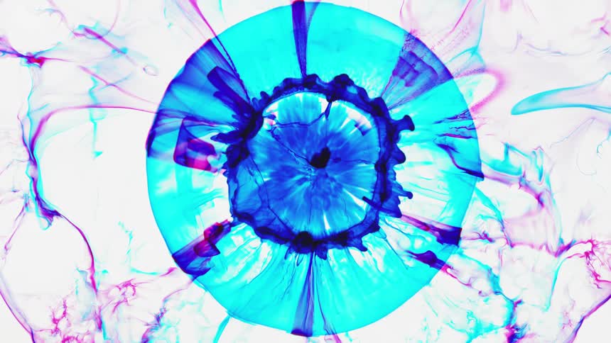 Paint is billowing and flowing in an abstract piece of art