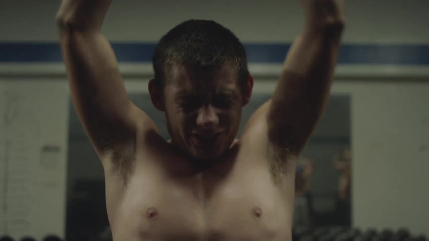 A person exercising inside