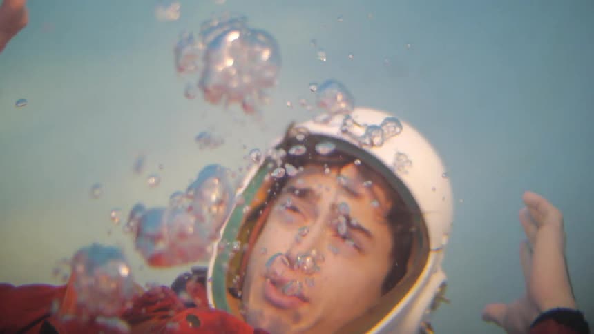A person under water