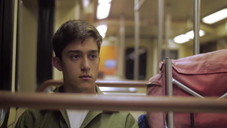 A person riding public transport