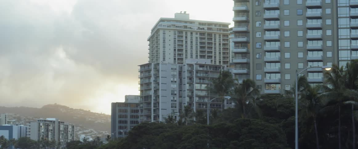 Clouds gather over island condominiums