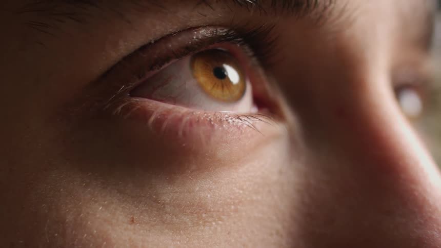 Up close view of a person's face