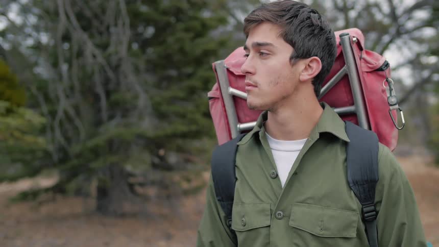 A person wearing a backpack